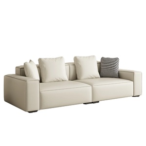 Sofá Italiano Minimalista Moderno de Diseño Recto con Cubierta de Tela Escarchada para Sala de Estar de Apartamentos Pequeños - Product Image 5