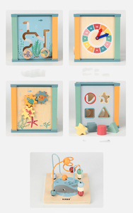 Blocs assortis de forme de couleur océan quatre en un rond <span class=keywords><strong>perle</strong></span> boîte occupée bébé <span class=keywords><strong>Montessori</strong></span> jouet éducatif - Product Image 6