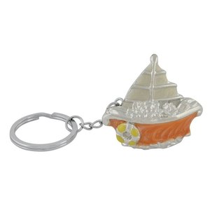 Portachiavi in Metallo Personalizzabile a Forma di Barca a Vela con Design Colorato, Senza Scatola - Product Image 1
