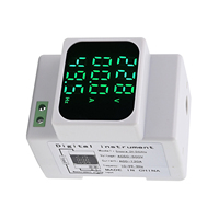 Compteur de tension, courant et fréquence AC SDM003-3 50-500V 0-120A numérique à LED avec CT intégré pour rail DIN