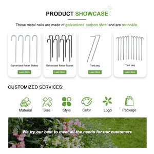 Piquets d'ancrage robustes en métal pour jardin, paysage, clôture, balançoire, outil, avec crochet en J - Product Image 5