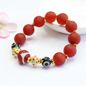 Pulsera de Ágata Roja con Cuentas de <span class=keywords><strong>Huya</strong></span> Tibet 2026, Materiales Antiguos, Calcedonia, Entrega Directa de Fábrica S2040412 - Product Image 3