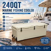 Glacière isotherme robuste de 240 QT, rotomoulée, étanche, avec roues, pour le camping, le stockage et le transport des aliments en extérieur