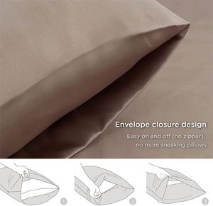 Funda de Almohada de Seda Satinada Personalizada al por Mayor con Logotipo, Funda de Almohada con Cierre de Sobre - Product Image 3