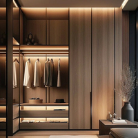 Système de dressing moderne sur mesure autoportant, gain de place, montage facile, armoire de rangement pour chambre d'appartement en MDF, OEM