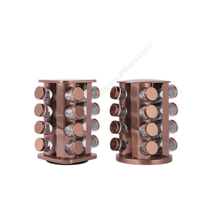 ชั้นวางเครื่องปรุงครัวแบบหมุนได้ รุ่น BB046 วัสดุสแตนเลส 430 สีทอง สำหรับขวดเครื่องปรุง 16 ขวด ขายส่ง - Product Image 1