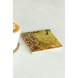 แผ่นรองแก้วลายวินเซนต์ แวนโก๊ะ รุ่นหินเดี่ยว ดีไซน์สี่เหลี่ยม สำหรับธุรกิจ ของขวัญ หรือของแจก - Product Image 2