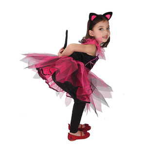 Fabbrica di alta qualità all'ingrosso costumi di Halloween grazioso piccolo gatto nero per le bambine - Product Image 6