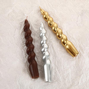 เทียนแท่งบิดสีมาการอง ตกแต่งบ้าน กลิ่นหอมอโรมา เทียนทรงยาวแบบโค้ง - Product Image 4