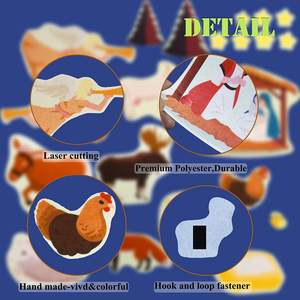 Regali di natale regali bibbia storie prescut figure di attività kit di flanella in feltro per bambini in età prescolare - Product Image 3