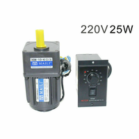 Controlador de Velocidad Variable para Motor de Engranajes AC PLC 25W 1:10 125 RPM/min 220V Venta al por Mayor