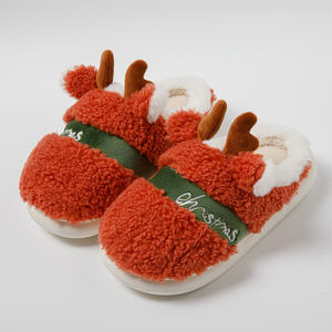Pantoufles <span class=keywords><strong>de</strong></span> renne <span class=keywords><strong>de</strong></span> Noël bon marché pour femmes Pantoufles chaudes en peluche pour hommes Pantoufles <span class=keywords><strong>de</strong></span> maison floues Cadeaux <span class=keywords><strong>de</strong></span> Noël - Product Image 6