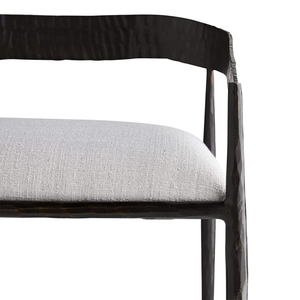 Tabouret de bar haut Ansel en lin et fer/acier, durable, pour bar à domicile et salle à manger - Product Image 6
