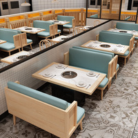 Table de barbecue et de fondue sans fumée en bois massif moderne avec chaises, structure métallique, pour restaurant commercial et usage domestique
