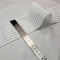 Tissu en dentelle crochetée élastique 3D à fleurs en polyester/nylon blanc, largeur 7,5 cm, couleur et largeur personnalisables, pour lingerie et corsets