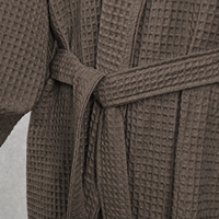 Peignoir épais en tissu gaufré, col châle, unisexe, ceinturé, ultra doux, pour hôtel et spa, promotionnel, vêtements de nuit, service ODM