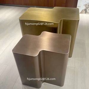 JS T153 <span class=keywords><strong>2023</strong></span> Foshan Dernière Table Meubles Conception Mat SS Table Basse Ensemble Forme Irrégulière Doré Modulaire Tables <span class=keywords><strong>D</strong></span>'extrémité - Product Image 5