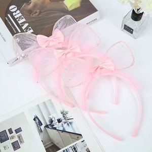 Glow Hoop per bambine copricapo incandescente fascia per orecchio per neonati accessori per capelli di compleanno natale grazioso fiocco a Led - Product Image 1