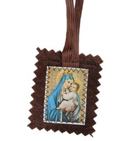 Pendentif Religieux en Gros Cœur Sacré de Jésus et Notre-Dame Scapulaire Catholique Saint Ornement Suspendu Talisman