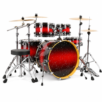 Hot Selling Durable 5-Drum 4-Cymbal Percussion Instruments Full Kit with Professional Hardware for Large Scale Rehearsal Rooms