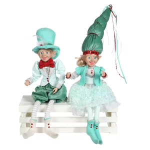 Sote tốt nhất bán giáng sinh <span class=keywords><strong>ELF</strong></span> màu xanh lá cây ngồi cậu bé và cô gái treo đồ chơi sang trọng navidad <span class=keywords><strong>ELF</strong></span> trang trí - Product Image 2