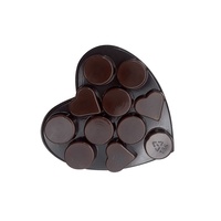 Boîte d'emballage pour bonbons au chocolat brun à 11 cavités, plateau intérieur pour truffes en blister