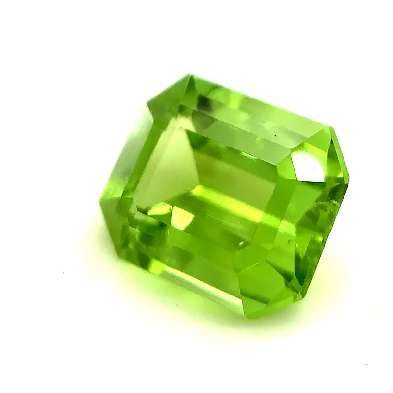 最高品質のナチュラルマインドブローイングペリドット2.24ctアップルグリーンエメラルドカットペリドットルースストーン天然宝石