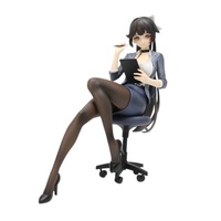 Nouveau modèle de figurine de secrétaire féminine bleue, magnifique, en PVC, pour décoration de bibliothèque ou d'ordinateur