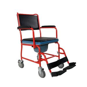 Wheeled <b>Commode</b> Chair RJ-C695-1 High Carbon Steel <b>Portable</b> Toilet Seat For Elderly And Pregnant Women - Product Image 4