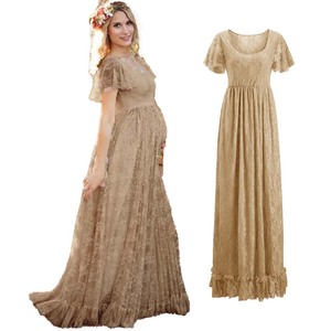 Vestido <span class=keywords><strong>de</strong></span> <span class=keywords><strong>Maternidad</strong></span> Blanco Largo <span class=keywords><strong>de</strong></span> Encaje <span class=keywords><strong>para</strong></span> <span class=keywords><strong>Fiesta</strong></span> <span class=keywords><strong>de</strong></span> Bodas 2024, Color Sólido, DGPD-005 - Product Image 6