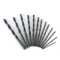 Ensemble de 13 forets hélicoïdaux à tige droite en acier inoxydable coupe de trous métalliques surface lisse sans bavure ensemble de boîtes en fer
