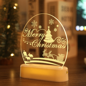 Luces Nocturnas LED 3D de Navidad, Funcionan con Pilas AAA, Lámpara de Noche con Luz Blanca Cálida para Fiestas Navideñas y Ambiente Festivo - Product Image 4