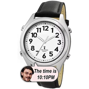American Accent English Men Talking Atomic Watch Parle l'heure et la date avec une voix claire et forte pour les personnes malvoyantes - Product Image 1