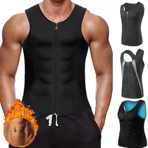 Männer Taille Trainer Weste für Gewichts verlust Hot Neopren Body Shaper Reiß verschluss Sauna Tank Top Workout Shirt