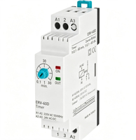 Relais temporisé sur rail DIN ERV-60D, 0,1-60 minutes, réglable, AC220V 24V AC/DC, minuterie