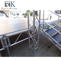 Système de treillis de scène en aluminium pour festivals de musique, scène d'assemblage avec escaliers