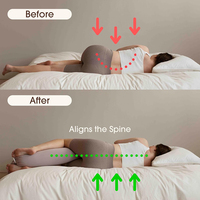 Oreiller de grossesse réglable en forme de U pour dormir, soutien complet du corps, housse amovible, soutien pour le dos, les jambes, le ventre, les hanches
