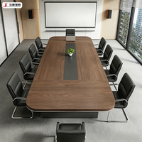 Table de conférence rectangulaire en bois de luxe moderne sur mesure JIUSHUN pour salle de réunion de bureau