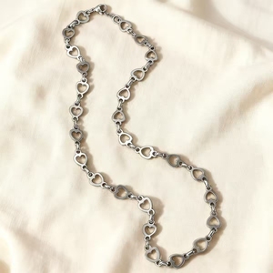 Collar de Cadena con Forma de Corazón de Acero Inoxidable, Diseño Personalizado de Hiphop, Collares Unisex de Moda, Joyería al por Mayor - Product Image 1