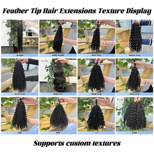 Extensioni per capelli umani all'uncinetto invisibili a doppia trama, effetto piuma, ricci <span class=keywords><strong>afro</strong></span>, molto vendute - Product Image 5