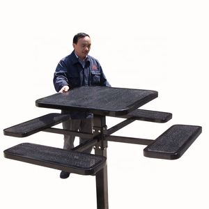 आउटडोर वाणिज्यिक आधुनिक दौर धातु उच्च पेस्टल पिकनिक टेबल प्लेग्राउंड पैटियो सर्कल स्टील डाइनिंग टेबल - Product Image 5