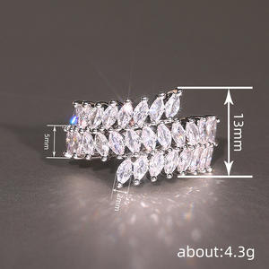 Bague Cocktail T0791 en Argent 925 Plaqué Rhodium avec Cristaux et Strass Sertis en Canal, Bijoux de Mariage pour Femme - Product Image 4