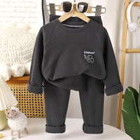 Ensemble haut et pantalon à manches longues en polaire polyester pour enfants avec logo personnalisable