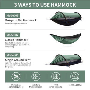 2 Persoons Nylon Draagbare Waterdichte Hangmat Schommeltent Camping Klamboe - Product Image 6