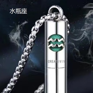 Collier flacon de parfum Constellations en acier inoxydable, creux, pour aromathérapie, collier pull polyvalent pour huiles essentielles, simple, pour <span class=keywords><strong>homme</strong></span> - Product Image 4