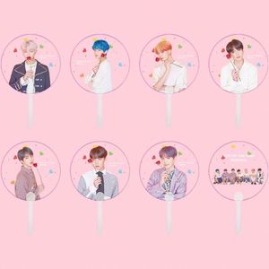 Wholesale Cheap Excellent Custom Print logo Transparent <b>Gift</b> Cartoon Circle Pvc Star Hand Double Side Advertisement Fan - Product Image 6