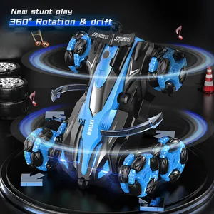 Huiye Single Rc Stunt Car High Speed 6 Wheel Remote Control Drift Vehicle Cool 360 Degree Rotation Rc Car Toys For Adults Kids