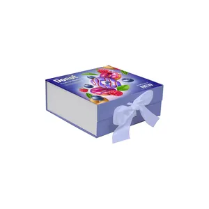 HENGXING กล่องกระดาษแข็งแม่เหล็กขนาดใหญ่,กล่องของขวัญกล่องของขวัญกล่องบรรจุภัณฑ์กล่องพับได้พร้อมโบว์ริบบิ้นโลโก้แบบกำหนดเอง