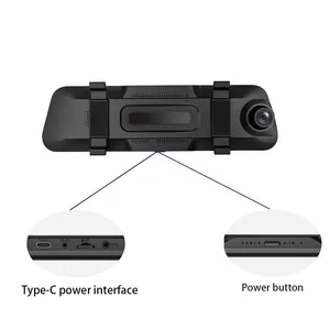 10 inch ống kính kép 2K Xe DVR Dash Cam Wifi xe Dash máy ảnh 1080P phía sau xem gương lái xe ghi