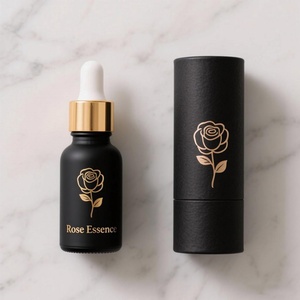 Customizable Matte Black 30ml 50ml 100ml Glass <b>Dropper</b> <b>Bottles</b> Paper Tube Packaging for Essential Oil Hair Oil Skin Care Serums - Product Image 2